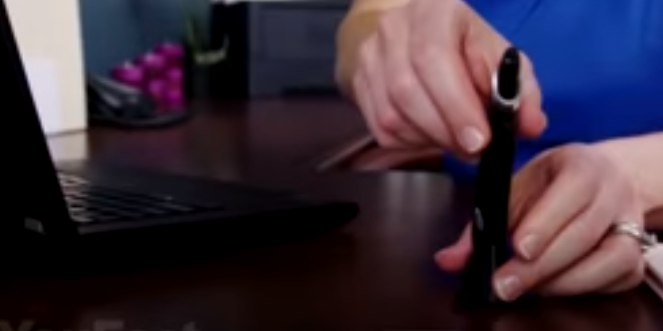 Pen-shaped wireless mouse.