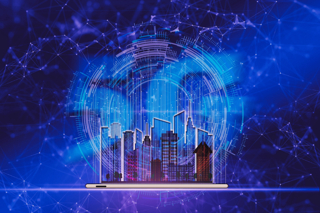 Illustration of 5G technology network connectivity